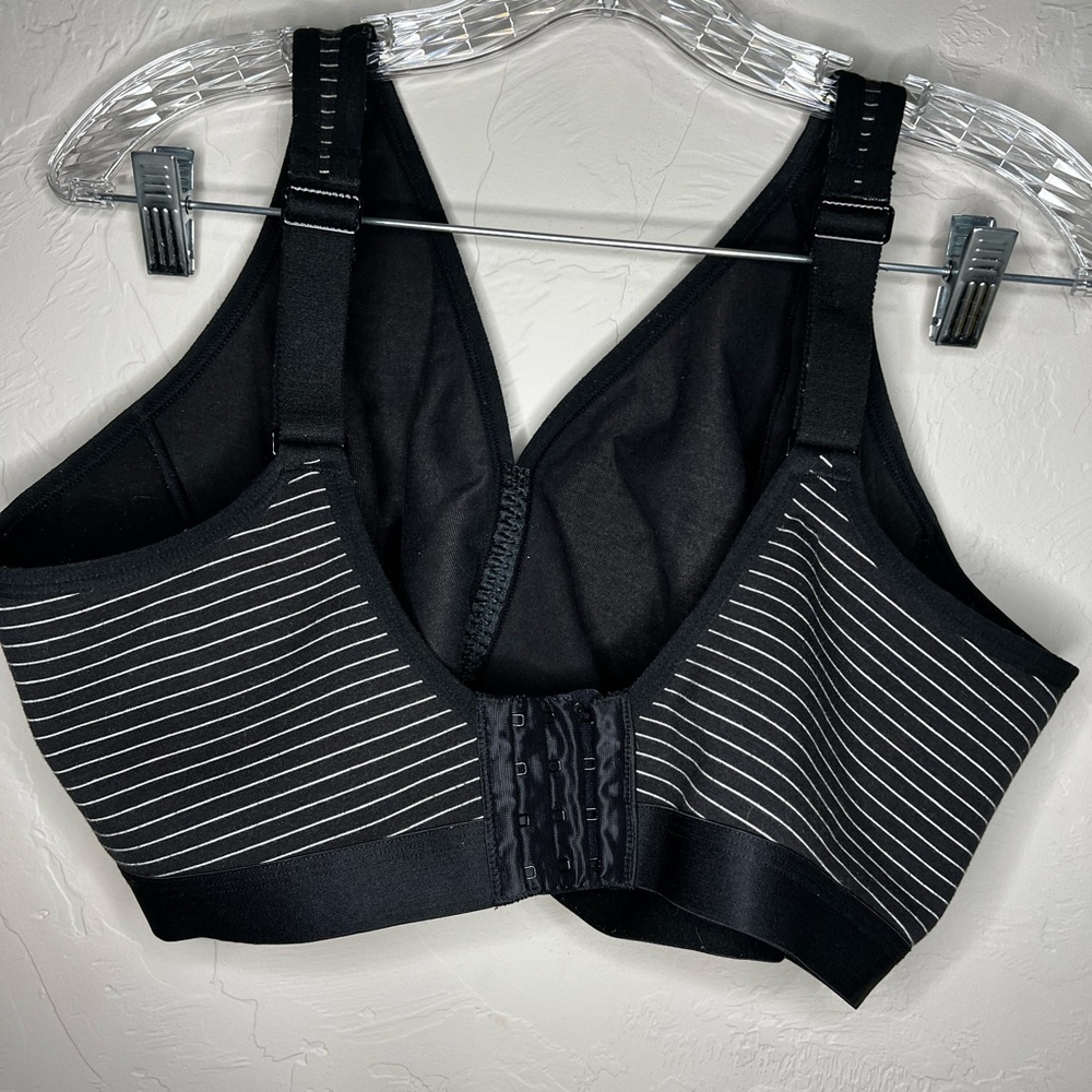 Cacique Cotton No Wire Black White Striped Bra - Picture 4 of 6